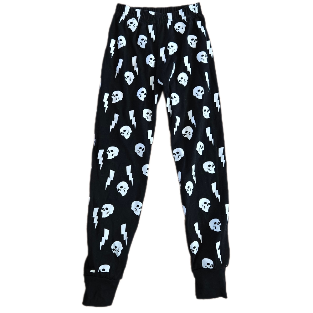Black Skull and Lightning Pajama Pants